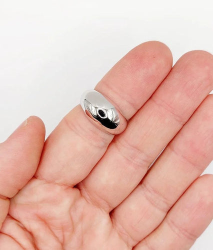 Bague 56 Bague Art déco bombée dôme en or blanc 18k 58 Facettes A04310