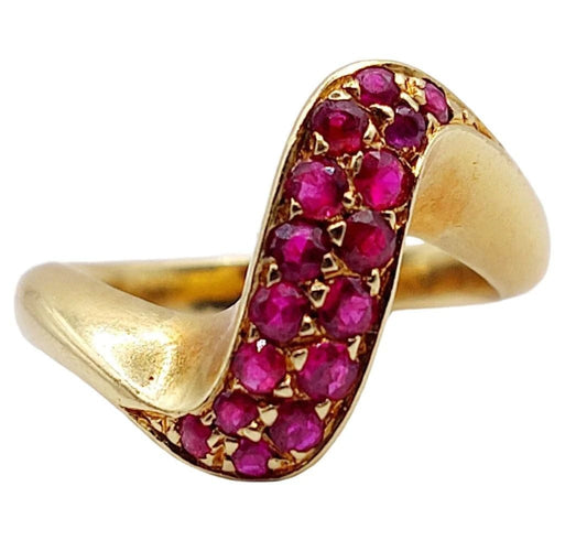 Bague 49 Bague jonc vintage en or 18k et rubis 58 Facettes A04058