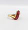 Bague 49 Bague jonc vintage en or 18k et rubis 58 Facettes A04058