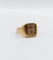 Bague 48 Chevalière antique - Bague chevalière en or jaune 18k aux armoiries françaises 58 Facettes A03321
