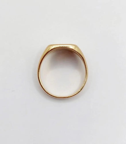 Bague 48 Chevalière antique - Bague chevalière en or jaune 18k aux armoiries françaises 58 Facettes A03321