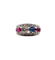 Bague 51 Bague jarretière Art déco en or blanc 18k, diamants, saphir et rubis 58 Facettes A03240