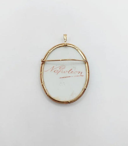 Pendentif Broche pendentif antique en or rose 14k avec porcelaine émaillée 58 Facettes A02447