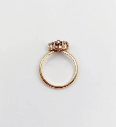 Bague 52 Bague victorienne trèfle en or rose 18k et diamants 58 Facettes A02570