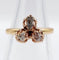 Bague 52 Bague victorienne trèfle en or rose 18k et diamants 58 Facettes A02570
