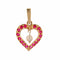 Pendentif Pendentif cœur en or jaune 18 carats, rubis de synthèse et perle 58 Facettes 21-275B