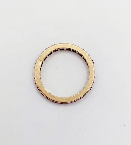 Bague 49 Alliance américaine Art déco en or rose 18k aux rubis synthétiques 58 Facettes A05845