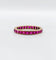 Bague 49 Alliance américaine Art déco en or rose 18k aux rubis synthétiques 58 Facettes A05845