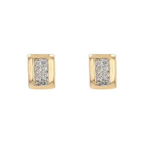 Boucles d'oreilles Boucles d'oreilles rectangulaires en or jaune 18 carats et diamants 58 Facettes 21-220B