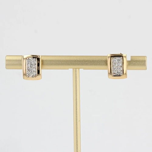 Boucles d'oreilles Boucles d'oreilles rectangulaires en or jaune 18 carats et diamants 58 Facettes 21-220B