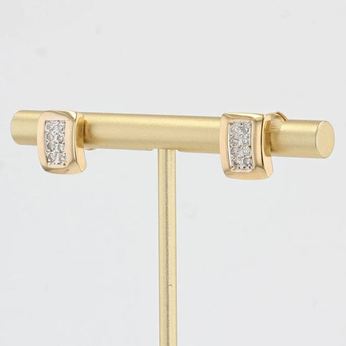 Boucles d'oreilles Boucles d'oreilles rectangulaires en or jaune 18 carats et diamants 58 Facettes 21-220B