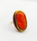 Bague 52 Bague cocktail style antique en or jaune 18k avec camée en corail 58 Facettes A06378