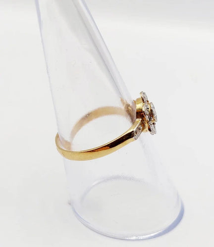 Bague 55 Bague marguerite antique en or 18k et diamants taille rose 58 Facettes A06395