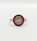 Bague 50 Bague cible Art déco en or jaune 18k, diamants taille rose et rubis calibrés 58 Facettes A06428