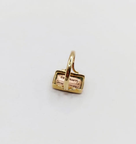 Bague 48.5 Bague Art nouveau Limoges en or 18k avec plaque émaillée 58 Facettes A06430