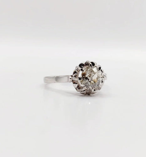 Bague 52.5 Bague solitaire Art déco en platine et diamant taille ancienne 0,80 carat 58 Facettes A06282
