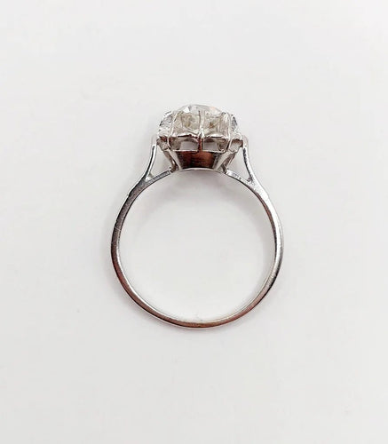 Bague 52.5 Bague solitaire Art déco en platine et diamant taille ancienne 0,80 carat 58 Facettes A06282