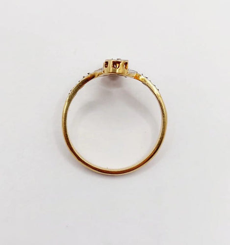 Bague 53 Bague toi et moi antique en or 18k et diamants taille rose 58 Facettes A06396