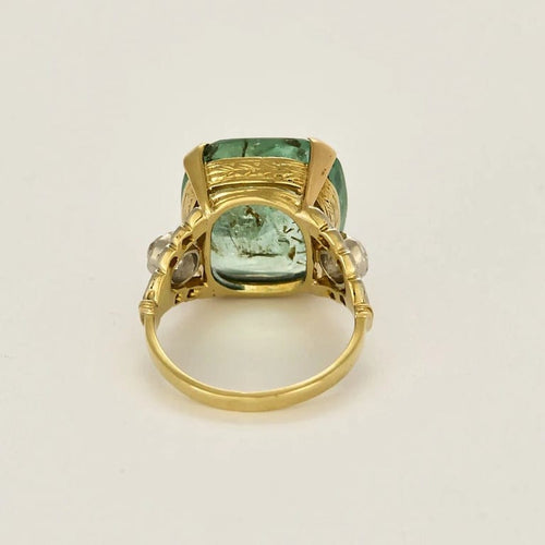 Bague 53 Le Jardin - Bague en or jaune et blanc, émeraude et diamants 58 Facettes LP1503/