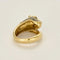 Bague 58 Bague félin jonc bombé en or jaune, diamants et saphir 58 Facettes LP1404/