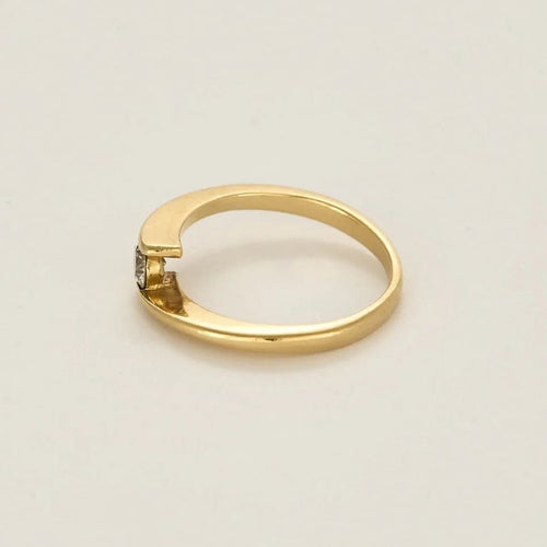 Bague 53 Bague Toi et Moi en or jaune avec diamant 58 Facettes LP1419/