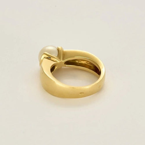 Bague 52 Bague perle en or jaune 18 carats 58 Facettes LP1417/