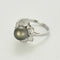 Bague 64 Bague des Îles - Bague en or blanc avec perle de Tahiti et diamants 58 Facettes LP1397/