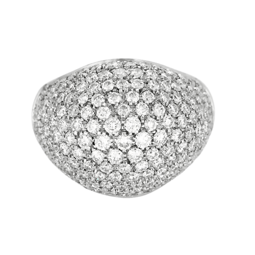 Bague 52 Le Mont des Diamants - Bague bombée en or blanc et diamants 58 Facettes LP1374/