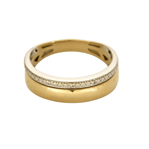 Bague 53 Bague deux ors 18 carats pavée de diamants 58 Facettes LP1416/