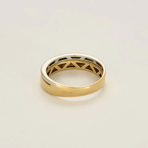 Bague 53 Bague deux ors 18 carats pavée de diamants 58 Facettes LP1416/