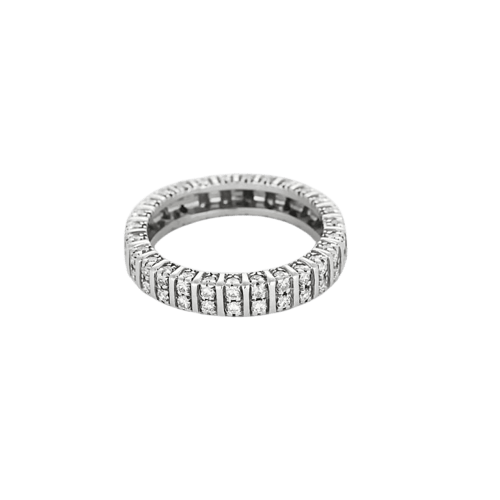 Bague 56 Alliance roue de diamants en or blanc 750 58 Facettes LP1380/