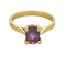 Bague 54 Bague solitaire en or jaune 750 avec améthyste ovale et diamants 58 Facettes LP1427/