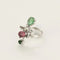 Bague 54 L'Esmeralda - Bague en or blanc avec diamants, émeraudes et tourmaline 58 Facettes LP1212/12