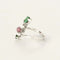 Bague 54 L'Esmeralda - Bague en or blanc avec diamants, émeraudes et tourmaline 58 Facettes LP1212/12