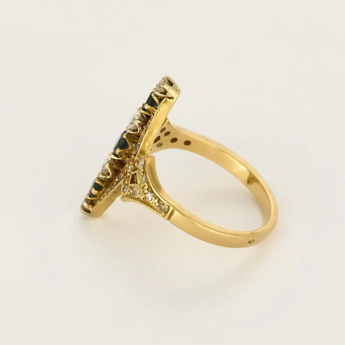 Bague 59.5 Bague Prestige Art déco en or jaune 18 carats, saphirs et diamants 58 Facettes LP1218/