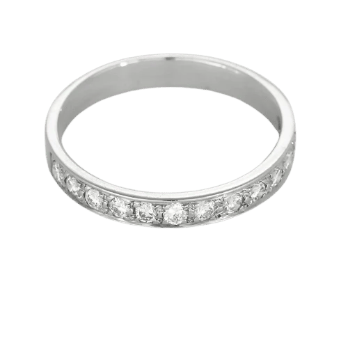 Bague 52 Alliance diamantée en or blanc 18 carats 58 Facettes LP1422/