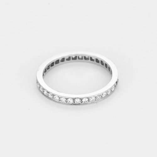 Bague 53 Mauboussin - Alliance en or blanc avec diamants 58 Facettes LP1442/