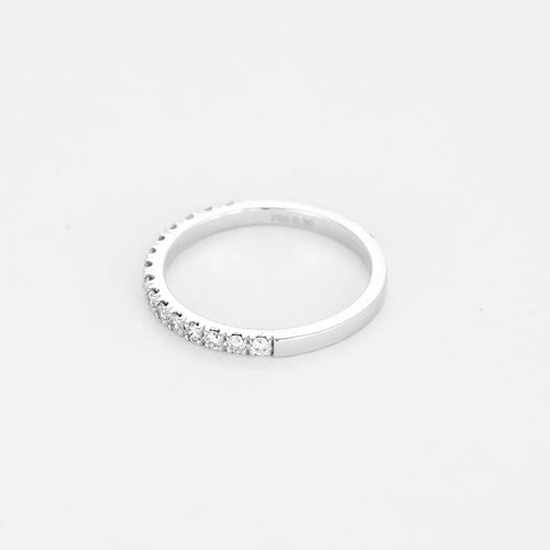 Bague 52 Alliance diamantée en or blanc 750 sertie de diamants 58 Facettes LP1382/