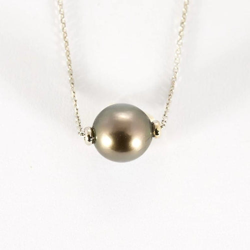 Collier PORCHET - Collier en or blanc 750 avec perle de Tahiti 58 Facettes LP1473/