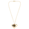 Collier Collier cœur facetté en or jaune 750 avec citrine, onyx et quartz rose 58 Facettes LP1456/