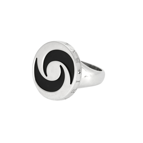 Bague 54 BVLGARI Ying Yang - Bague en or blanc 750 et onyx 58 Facettes LP1450/
