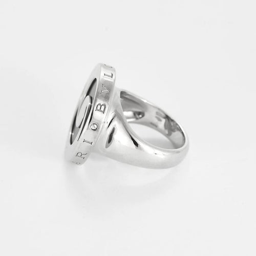 Bague 54 BVLGARI Ying Yang - Bague en or blanc 750 et onyx 58 Facettes LP1450/