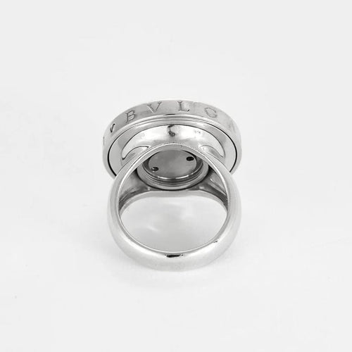 Bague 54 BVLGARI Ying Yang - Bague en or blanc 750 et onyx 58 Facettes LP1450/