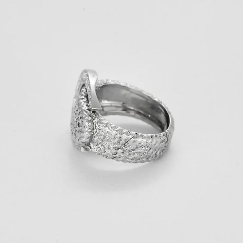 Bague 46 Bague ceinture en or blanc 750 pavée de 15 diamants 58 Facettes LP1476/