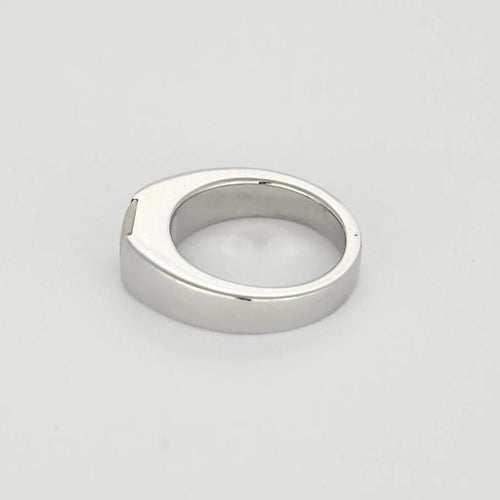 Bague 50 Cartier Tank - Bague en or blanc et pierre de lune 58 Facettes LP1506/