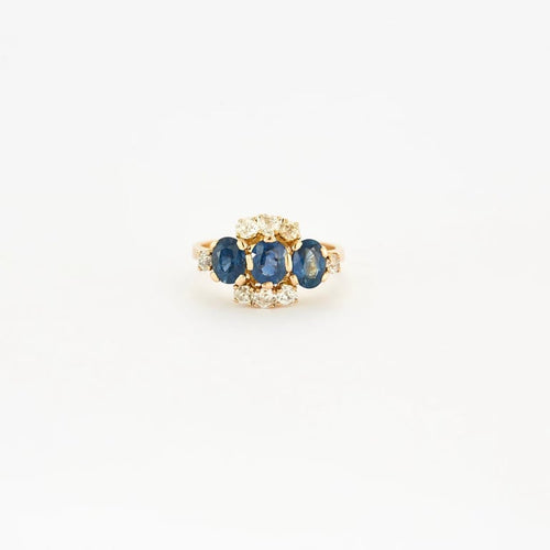 Bague 58.5 Bague Ciel Diamanté en or jaune 18K, saphirs et diamants 58 Facettes LP458/10