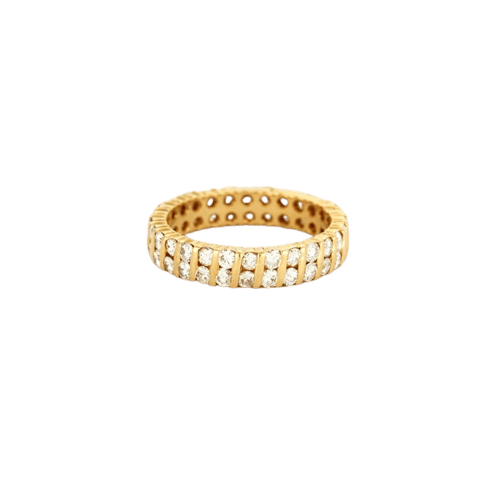 Bague 55.5 Alliance - Bague en or jaune sertie de diamants 58 Facettes LP677/12