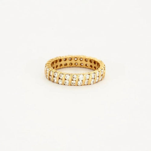 Bague 55.5 Alliance - Bague en or jaune sertie de diamants 58 Facettes LP677/12