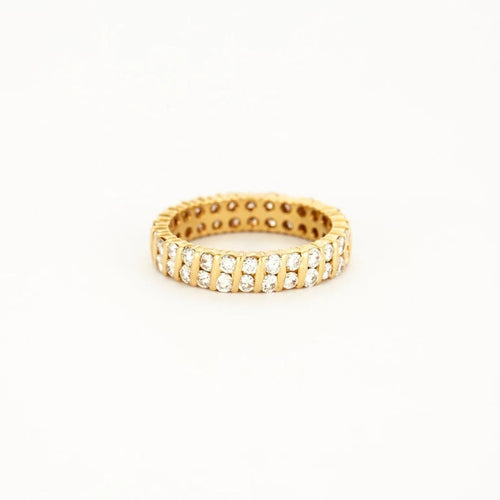 Bague 55.5 Alliance - Bague en or jaune sertie de diamants 58 Facettes LP677/12