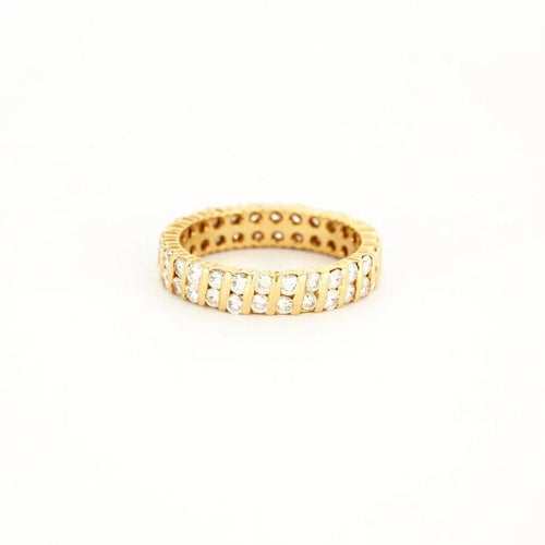 Bague 55.5 Alliance - Bague en or jaune sertie de diamants 58 Facettes LP677/12